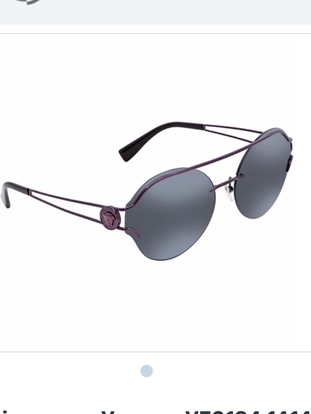 Versace Purple Metal Round Sunglasses with Gray Lenses